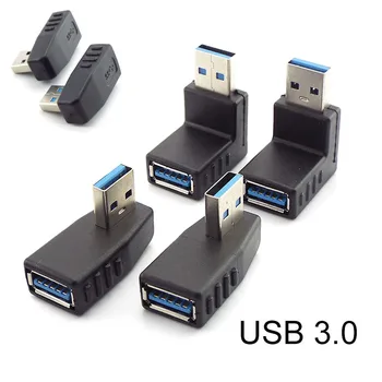 90 Stupňov Vľavo/Vpravo/Hore/Dole Uhol USB 3.0 Typ mužmi A M/F Adaptér Konektor Rozšírenie Converter Pre Notebook PC Trvanlivé