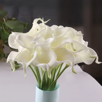 10pcs PU Umelé Kvety Kala Lily Veľa Falošných Kvetinové Kytice Tabuľka Domov Svadobné Dekorácie Patria Dekor