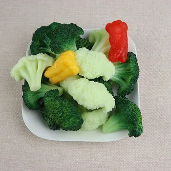 6pcs/veľa Umelé Dekorácie Zeleniny PVC Simulácia Karfiol Brokolica Potravín Model Domácej Kuchyni Obchod Vzdelávania