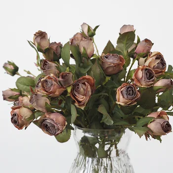 Americký Európe typ obnovenie dávnych spôsoby simulácie hodvábu kvetov imitácia sušené kvety ruže ，ruží s / 5 stredné umelecké