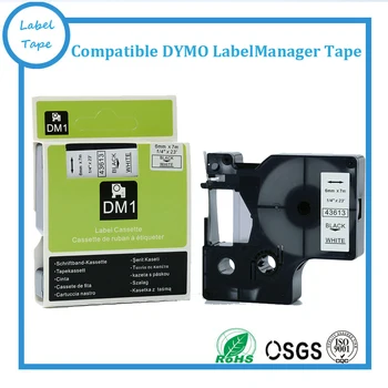 Lacné DYMO D1 označenie páska 6mm čierne na bielom 43613 kompatibilné dymo label manager