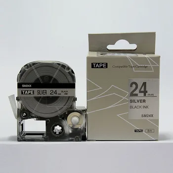 Doprava zdarma 3 ks/veľa čiernej matnej striebornej SM24XC 24 mm označenie páskou KINGJIM LC pásky kazety pre Tepra Labelworks tlačiareň