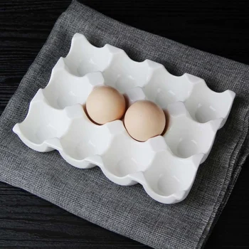 Tvorivé keramické 6 mriežky 12 mriežky vajcia zásobník Domácnosť, kuchyňa chladnička čerstvé vajcia úložný box na pečenie riad pečenie zásobník na vajcia
