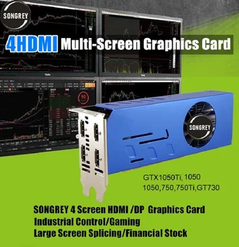 SONGREY Multi-Display Grafické Karty GTX1050 1050Ti 750 750Ti GT730 4 HDMI 8K Multi Screen Spojov Video Karta 4GB GDDR5 nVIDIA