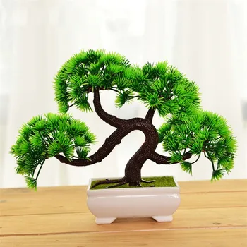 Umelé Borovica Bonsai Strom zelený Plastové Borovica Bonsai Krajiny strom Decor Umelej Ploche zobrazí Falošné Rastlín Landscap bonsai