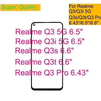 10Pcs/Veľa Na Realme Q3 Pro 5G Dotykový Displej Predné Vonkajšie Sklo Panel Objektív Pre Realme Q3s Q3t Q3i 5G LCD Predné Sklo S OCA Lepidlo