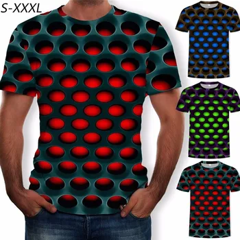 ZOGAA 2021 Hot T-shirt Mens Geometrické 3D trojrozmerný Model Digitálna Tlač T-shirt Topy Samec Krátky Rukáv Slim Fit Tees