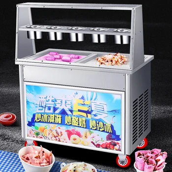 Kvalitné obchodné mrazený jogurt zmrzlina roll stroj 1800W elektrické vyprážané mlieko, zmrzlina stroj