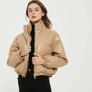 Nové 2021 módne teplé zahustiť bavlna čalúnená kabáty a bundy Štýlové ženy bombardér vetrovka