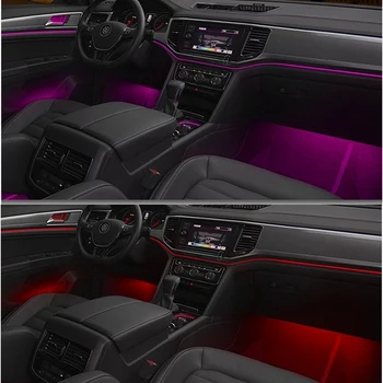 Auto okolitého svetla Pre Volkswagen VW Teramont 2021 Interiérové Dvere, Rukoväť, Dekoratívne osvetlenie 64-farba Atmosféru lampa