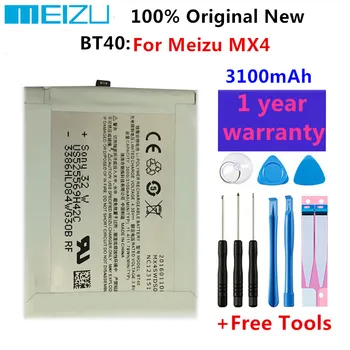 100% Originálne Nové Kvalitné 3100mAh Batérie Pre Meizu MX4 MX 4 BT40 BT 40 Mobilného Telefónu, Batérie +Nástroje Zadarmo