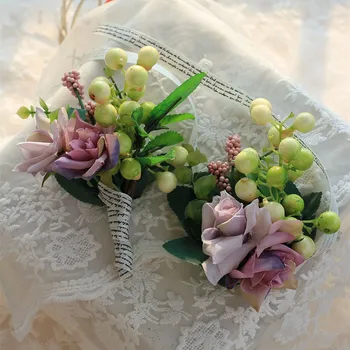 10pcs/veľa Umelých Berry nevesta zápästie kvet Bridesmaid, Corsages s kvetinové Svadobné Party Dekorácie