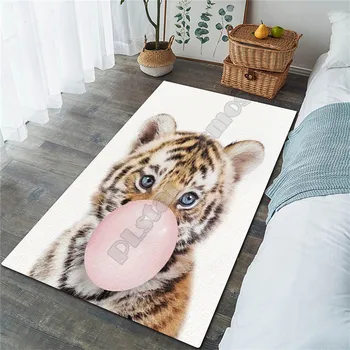Tiger Oblasti Koberec 3D celého Vytlačené Non-slip Mat Jedáleň, Obývacia Izba Mäkké Spálni Koberec