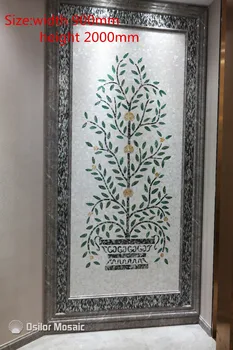 Prispôsobený ručné mozaikové umenie perleť mozaikové dlaždice umenie, nástenné maľby v interiéri domu dekorácie strom vzor