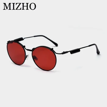 MIZHO 2022 Punk DIZAJN ZNAČKY Luxusný Kovový Oválny Polarizované slnečné Okuliare Muži Móda UV400 Slnečné Okuliare Pre Ženy Drahokamu Chrámu