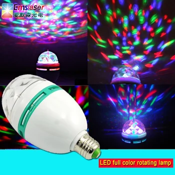 RGB LED Rotačné Žiarovka Osvetlenia E27 Farebné Prenosné Domáce Dekorácie Fáze Účinok Projektor Pre Domáce KTV Disco Party, Vianočné Čítanie