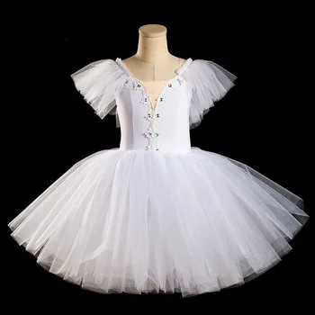 2022 Nový Romantický Balet Tutu Šaty krídla Balerína Šaty giselle Ženy Biela Víla Profesionálne Balet Dlho Tutu S Krídlami