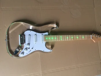 Dodanie zdarma / zelená · LED osvetlenie akryl high-end st Gitara / Čína Elektrická Gitara