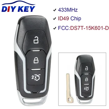 DIYKEY DS7T-15K601-D 433MH ID49 Čip Nahradenie Smart Remote Auto príveskom pre Ford Mondeo Okraj S-Max a Galaxy 2014-2018