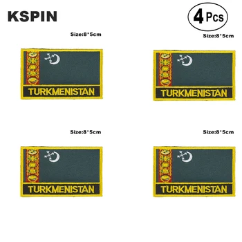 Turkménsko Obdĺžnikový Tvar Vlajky Žehlička na Videl na Škvrny Vyšívané Vlajkou Škvrny Národnej Vlajky Škvrny na Oblečení