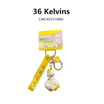 36 Kelvinoch Auto Keychain PVC Skutočné MOMO Kačica Módne Keyring Model Auto Príslušenstvo, Interiér Krásne Série Darček Pre Ženy, Mužov