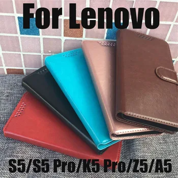 Pre Lenovo S5 Pro Prípade Luxusné Flip PU Peňaženky, Kožené puzdro Pre Coque Lenovo A5 Z5 S5 K5 Pro Kryt Tašky S Foto rámček Card