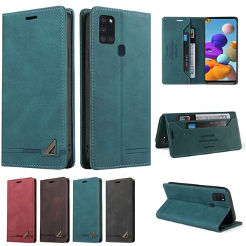Luxusné Kožené puzdro Flip pre Samsung Galaxy A12 5G Magnetické Peňaženky Karty kryt telefónu