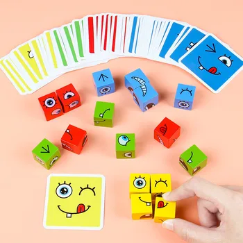 Detské Vzdelávacie Hračky Emócie Zmeniť Bloky Výrazy Hádanky Deti Kocka Stolové Hry Skoré Vzdelávanie Vzdelávanie Montessori