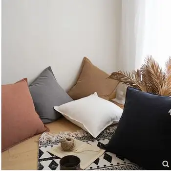 Jednofarebné bavlnené obliečky gauč Nordic štýl obývacia izba vankúš obliečka na vankúš