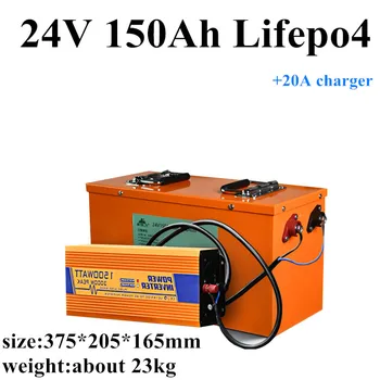 Veľkú kapacitu 24V 150Ah Lifepo4 batérie RV špeciálne batéria solárne vonkajšie skladovanie energie batérie napájanie +20A nabíjačky