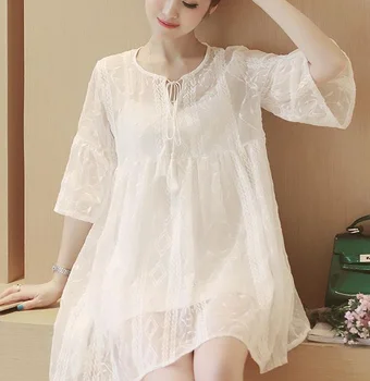 2022 Bavlna-krátke rukávy voľné-nové tlačené verzie kórejský t-shirt montáž letné dámske letné