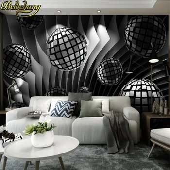 beibehang vlastné abstraktných de parede 3D Čierny okrúhly oblasti rozširuje priestor tapety moderné TV pozadí steny papier pre obývacia izba