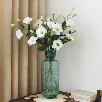 3 Ks Umelých Eustoma Hodvábneho Kvetu Patria Dekorácie pre Domov, Záhradu Svadobné Pozadí Falošné Kvety Usporiadanie Garland
