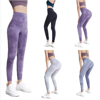 Ženy Legíny Bezšvíkové Fitness Vysoký Pás Klasickej Jogy Nohavice Push Up Športové Cvičenie Tie-Dye Vytlačené Leggins Telocvični Oblečenie