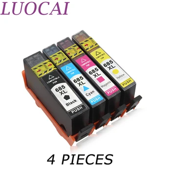 LuoCai 4 Kusy Atramentové Kazety Kompatibilné Pre HP685 hp685 Deskjet 4615 5525 3525 6525 Ink Advantage 4625 Tlačiarne