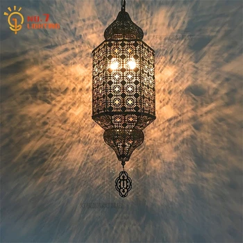 Marocký Lampa Vintage Retro Priemyselný Kovový Prívesok Svetlo Domova Loft LED Visí Lampa pre život/Model Miestnosti, Reštaurácia, Bar