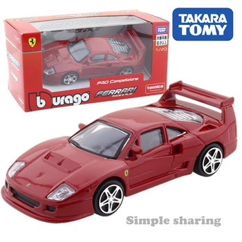 Takara Tomy Tomica Predstavuje Burago Race & Play Série 1:43 F40 Súťaže Zione Auto Deti, Hračiek, Motorových Vozidiel Diecast Kovový Model