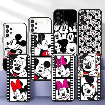 Disney Módne Minnie Mickey Pre Samsung Galaxy A73 A52S A72 A71 A51 A52 A12 A22 A32 A21S 4G 5G Silikónové Mäkké Čierne Telefón Prípade