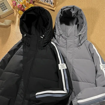 Kabát pre Mužov pre Zimné Nepremokavé Vonkajšie Ski Bunda Harajuku Módne Nosiť Kapucňou Bublina Kabát s Kapucňou Puffer Bunda pre Mužov