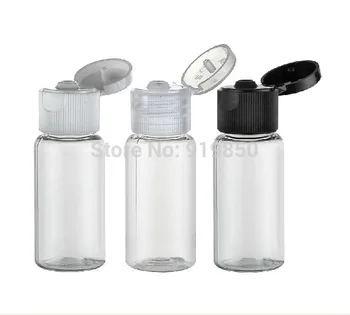 15ml (100pc/lot) malé priehľadné kolo plastovú fľašu s Flip Top Spp,Malé Plastové Kozmetické PET Fľaše,Náplň Fľašu