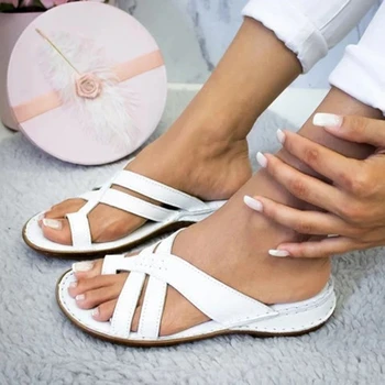 Dizajn Novej Ženy Sandále Kríž Letnej Obuvi Vložky Platformu Ploché Flip Flop Sandále Dámy Soft Spodku Papuče