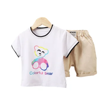 Nové Deti Oblečenie Letné Baby Dievčatá Oblečenie Chlapci Cartoon Šport T-Shirt Šortky 2ks/Set Batoľa Bežné Kostým Deti Tepláková súprava