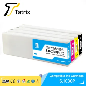 Tatrix SJIC30P BK C M Y 100% kompatibilné atramentové kazety s 300 ML pigmentový atrament pre Epson C7500G C7500GE tlačiareň s čipom Európe
