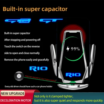 Pre Kia Rio 2014 2015 2016 2017 2018 2019 2020 2021 2013 2012 GT GTLINE Smart Bezdrôtové Indukčné Nabíjanie Auto Držiaka Telefónu
