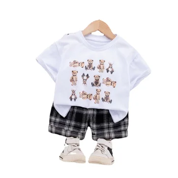 Detské letné Cartoon Oblečenie Baby Chlapci, Dievčatá Fashion Tričko Šortky 2ks/nastaví Deti Dojčenské Oblečenie Batoľa Športová Tepláková súprava