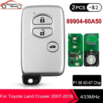 KEYECU Keyless Go 3 Tlačidlo pre Toyota Pôdy Cruiser Prado 2007-2016 Smart Key B74EA P1 98 4D-67 Čip FCC ID: 89904-60A50 F433