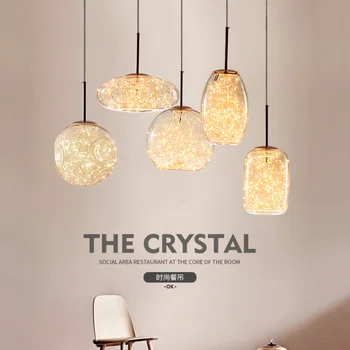 Nordic reštaurácia luster osvetlenie, hviezdne sklo visí lampa moderný minimalistický, spálne, nočný bar, kaviareň bar luster