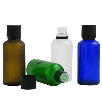 10pcs 50ml Esenciálny Olej Prenosné Zelená Jasné, Hnedé Modré Sklenené Fľaše S Plastovým uzáverom Pre Kvapalné Látky Pipety Fľašu