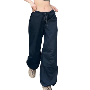 Dámske Ležérne Nohavice s elastickým Pásom Šnúrkou Voľné Verzia Šnúrkou Jeseň Oblečenie, Streetwear Oblečenie Y2k Móda