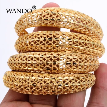 WANDO 4pcs/veľa Módnych Kúzlo Náramok Ženy Náramky Chuť Bangles Luxusná Zlatá Farba Elegantné Svadobné Šperky b142